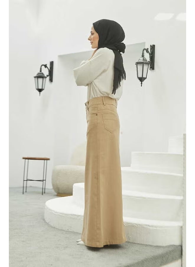 Neways 2254- Classic Gabardine Skirt Beige - Image 3